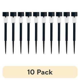 (10 pack) Solar Powered Black Classic Column LED Path Light and Landscape Light, 2 Lumens