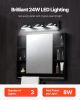 VEVOR 3-Light LED Modern Vanity Light Fixtures, 19.69-Inch, Black Finish Bathroom Wall Lighting Fixture Over Mirror, with IP44 Waterproof