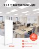 VEVOR 2x4 FT LED Flat Panel Light, 7800 LM, Flush Mount LED Drop Ceiling Lighting Fixture with 3 Color Selectable 4000K/5000K/6000K, 30W/40W/50W