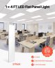 VEVOR 1x4 FT LED Flat Panel Light, 5700 LM, Flush Mount LED Drop Ceiling Lighting Fixture with 3 Color Selectable 3000K/4000K/5000K, 25W/30W/40W