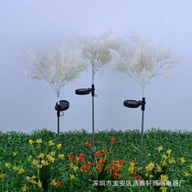 Patio Pathway Porch Backyard LED Solar Coral Stake Garden Light Rechargeable (Color: White)