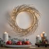 24" LED Lighted Paper Wreath with Timer for Valentine's Day Décor, Warm Lights, Battery Operated