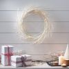24" LED Lighted Paper Wreath with Timer for Valentine's Day Décor, Warm Lights, Battery Operated